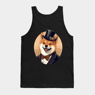 Shiba Inu with Top Hat Tank Top